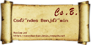Csöndes Benjámin névjegykártya