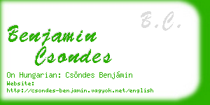 benjamin csondes business card