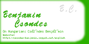 benjamin csondes business card